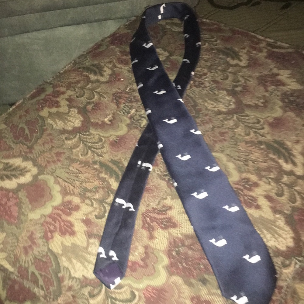 Pintail Men Blue Tie with White Whales - Picture 6 of 6